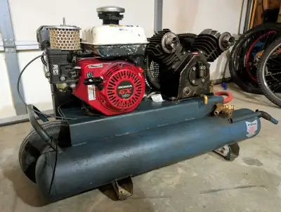 Honda GX160 Gas-Powered Wheelbarrow Air Compressor - 5.5 HP, View more