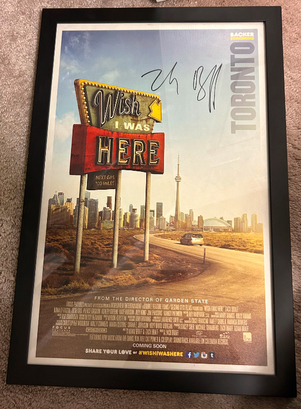 Signed Zac Braff Movie Poster in Arts & Collectibles in City of Toronto - Image 2