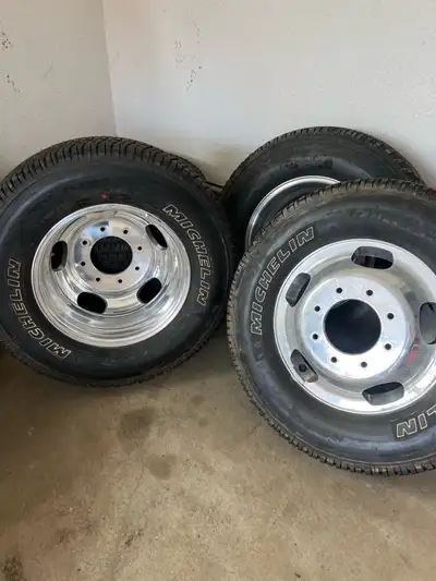 Ford Dooley rims and tires polished with brand new Michelin tires 17 inch tire tires and rims must s...