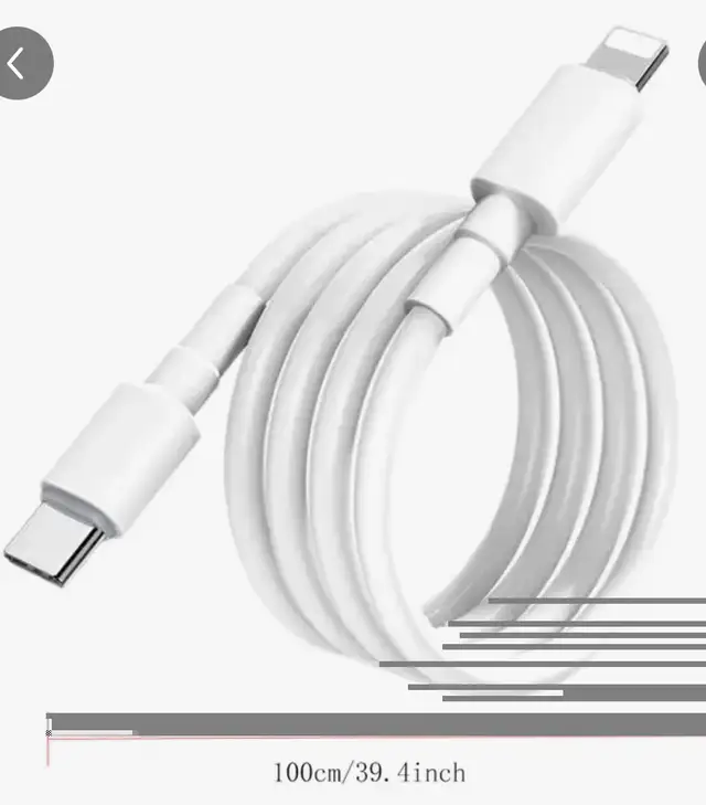 39.37inch PD Fast Charging Cable  USB-C For IPhone in Cell Phone Accessories in Windsor Region - Image 3