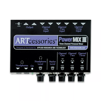 ART PowerMIX III Three Channel Personal Stereo Mixer, View more
