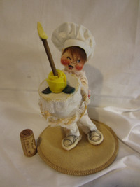 ANNALEE Chef Baker Kid Cake Candle Vintage Toy Doll 1996 Winking