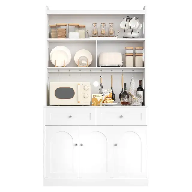 73" Tall Pantry Cabinet with Microwave Stand & Countertop, Drawe in Hutches & Display Cabinets in Markham / York Region - Image 4