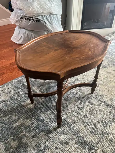 Vintage Walnut Pie Crust Accent Table / French Provincial, View more