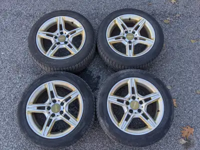 Buyer must pick it up. Michelin Winter Snow Tires 205/ 55R16. 16" Alloy Rims/ AMG Rims. Tread measur...