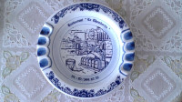 ANTIQUE ROYAL DELFTS BLUE AND WHITE HAND PAINTED PORCELAIN PLATE