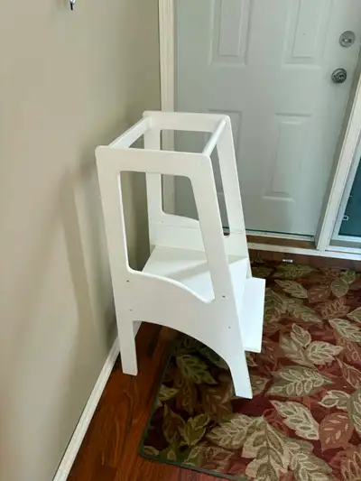 Alittle step stool for toddlers. Can help brush teeth, help in the kitchen to bake, it’s all togethe...