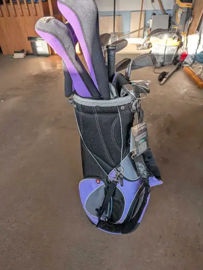 11 piece golf clubs with new bag., View more