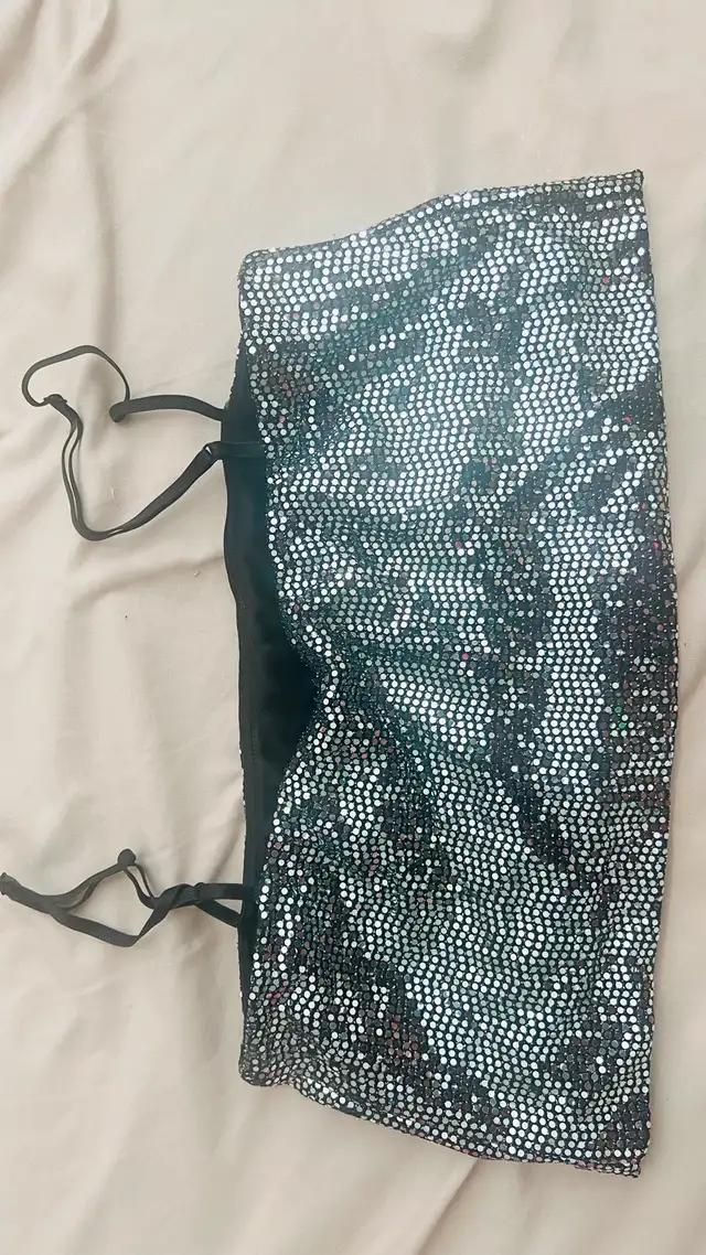 Silver Sequin Crop Top63735877972099120