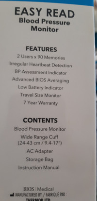 Bios blood pressure monitor 