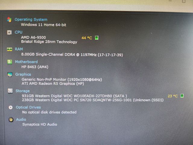 Desktop HP EliteDesk G4 | AMD Core | 8Gb RAM | 256Gb SSD + 1Tb dans Ordinateurs de bureau  à Laval/Rive Nord - Image 2
