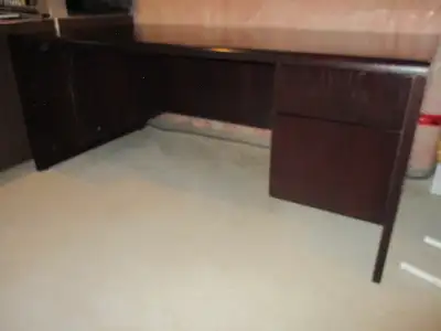 Double Pedestal Oak Executive Desk, View more