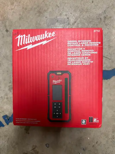  Milwaukee green , rotary, laser, remote control, and rec, View more