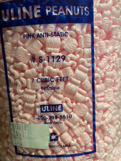 Pink Anti-static packing peanuts 14 cu.ft, View more