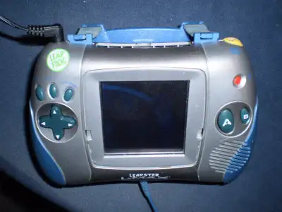 Leap Frog Leapster L-Max Learning Game System Handheld, Silver working, with AC adapter AND Leapster...