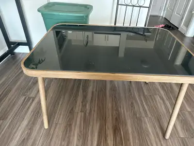 Modern glass-top table, View more