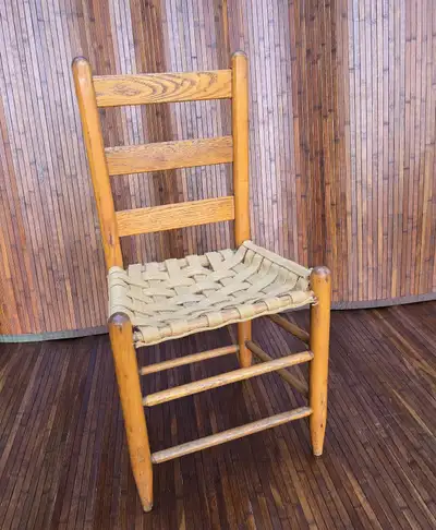 Antique Wooden Child's Ladder Back Chair, View more