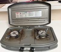  Coleman UltraLight propane two burner camp stove. Works great. 