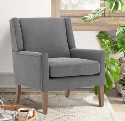 Grey Modern Wingback Accent Chair, View more