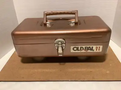 Refurbished  OLDPAL 51 11 metal fishing tackle box., View more