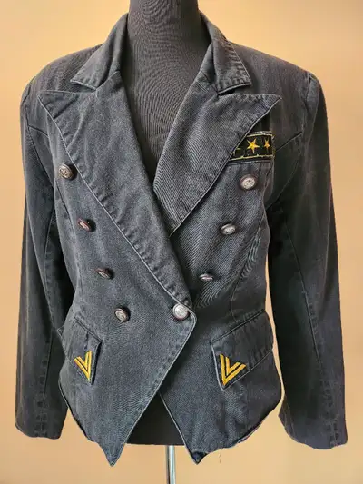 Vintage 80’s ladies black military style bomber/flight jacket, View more