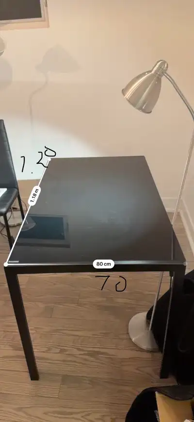 Black Glass/Metal Dining Table With 4 Chairs, View more