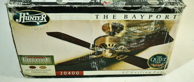 Ventilateur de plafond Hunter Bayport 107 cm NEUF in Indoor Lighting & Fans in City of Montréal - Image 2