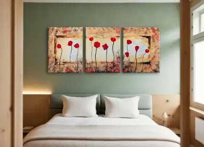 Poppies 48"x20" Available Now Original Hand Painted Abstract Art, View more