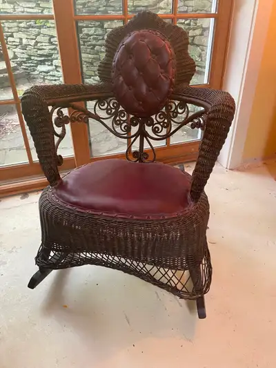 Authentic 1890s Heywood-Wakefield  Victorian Wicker Rocker, View more