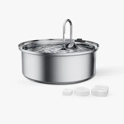 7L Stainless steel dog water bowl, View more