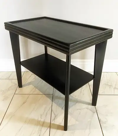 Sharp Jet Black Two (2) Tier Occasional Table, View more