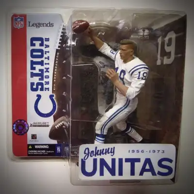 Yes, it’s available! MCFARLANE • NFL LEGENDS • JOHNNY UNITAS • COLTS • WHITE UNIFORM • NO HELMET • V...