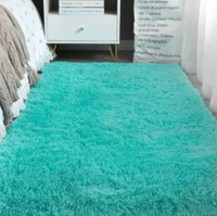 New 2X3 Feet Teal Shaggy Area Rugs for Bedroom Living Room Ultra