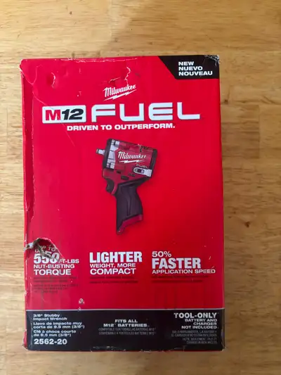 Latest and best M12 FUEL 3/8 Brushless Stubby 550lbs. $180 firm, View more