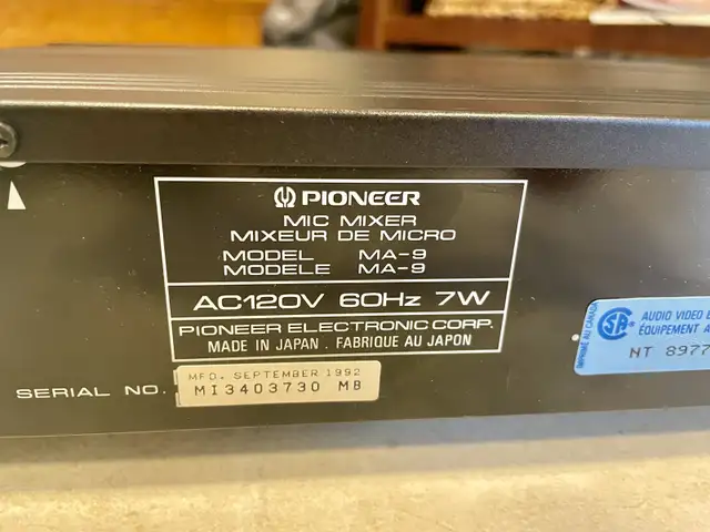 Pioneer MA-9 Mic Mixer in Performance & DJ Equipment in Kitchener / Waterloo - Image 5