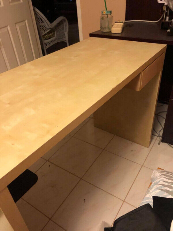 Small Brown Wooden Desk w/ Drawer - Study Work Desk in Desks in Oshawa / Durham Region