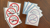 8 No Smoking stickers/window transfers 