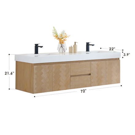 Boxed & Brand New 72" light wood double bathroom vanity in Bathwares in Oakville / Halton Region - Image 8