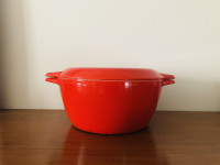 Vintage COPCO Red Dutch Oven D3 Denmark Enamel Cast Iron