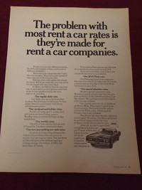 1972 Hertz Car Rental Original Ad