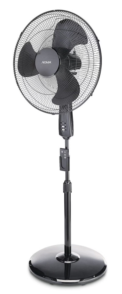 NOMA Oscillating Pedestal/Stand Fan with Remote Control, 3-Speed, Black, 18 inch. Lightly used and l...