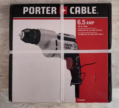 PORTER-CABLE Corded Drill, Variable Speed, 6-Amp, 3/8" Brand New, View more