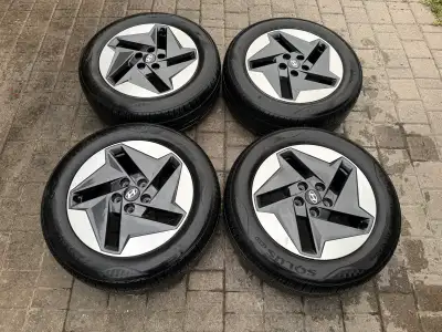 Kumho all season tires with lots of tread. No plugs no leaks no damage. Ready to use. Comes with sen...