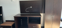 Credenza with wooden tv panel 