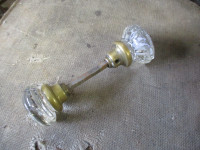 1920s CRYSTAL GLASS DOOR KNOB SET $20. HOME RENO PART