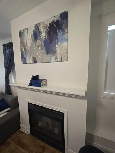 Abstract Canvas Wall Art in Blue, Grey, and Beige — 26x40 Inches, View more