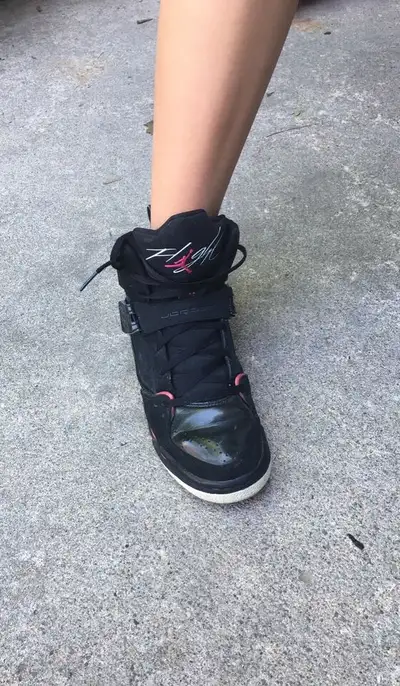 Nike Air Jodan, high top black with red, Us size 6, cheap sale only $120.00, original price over $25...