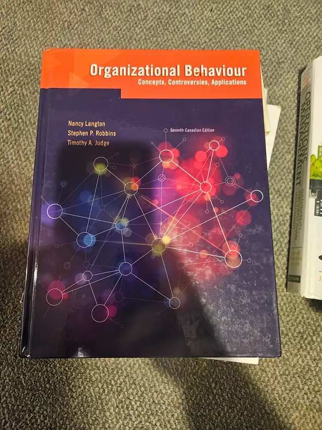 Organizational Behaviour 7th canadian ed $20