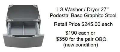 LG Washer Dryer 27'' Pedestal Base Graphite Steel, View more