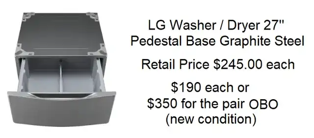 LG Washer Dryer 27'' Pedestal Base Graphite Steel in Washers & Dryers in City of Halifax - Image 2